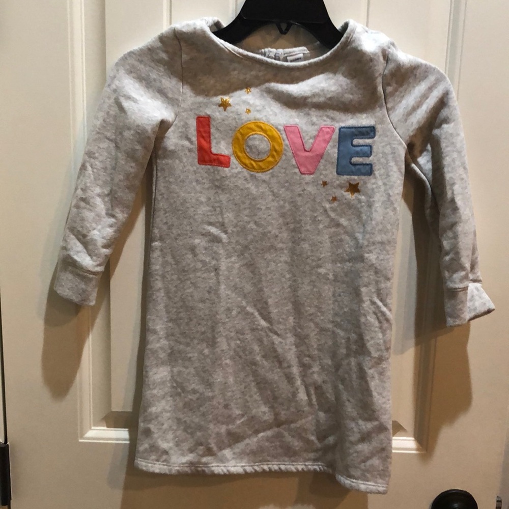 Kids old navy girls dress 5t sweatshirt material long sleeve like new